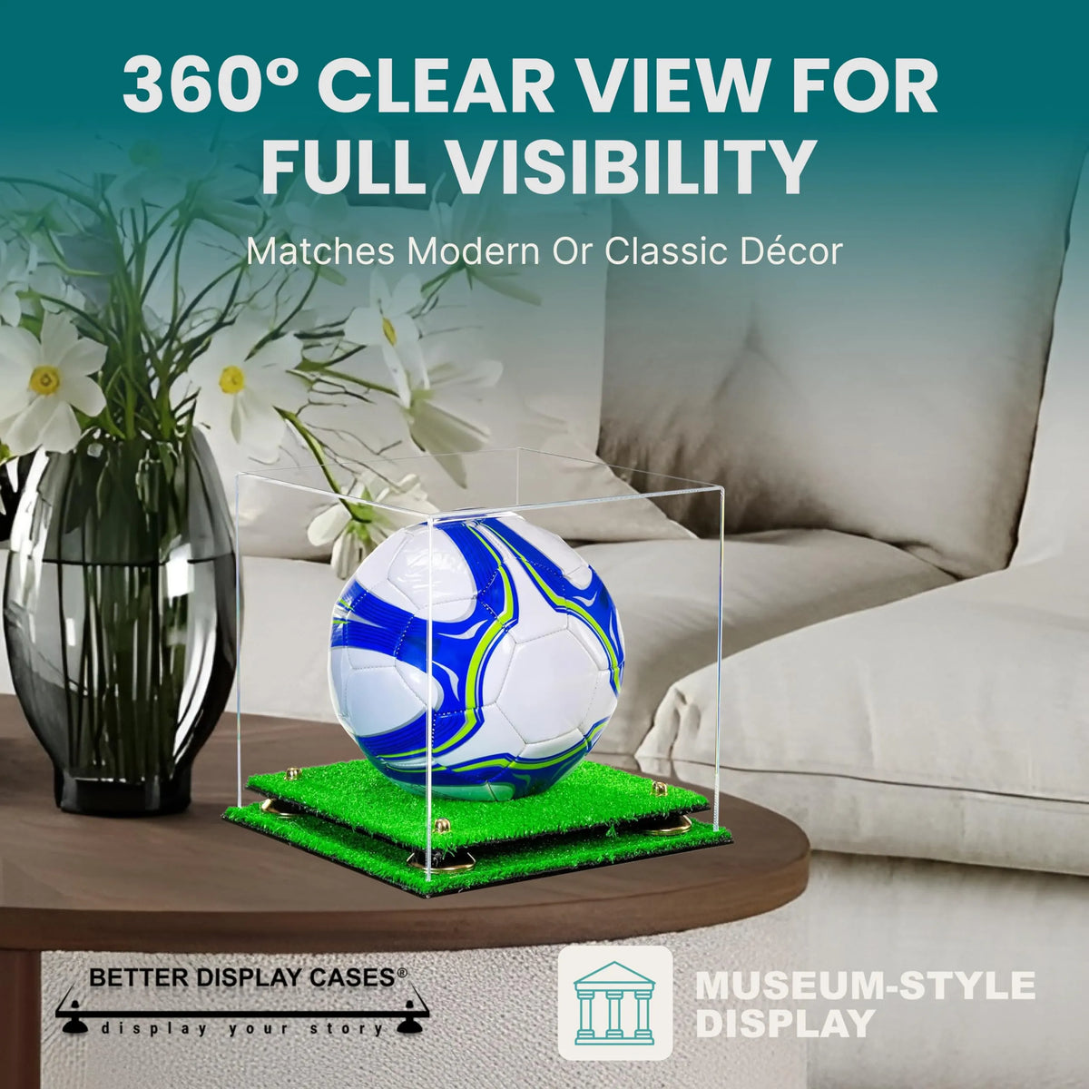 Acrylic Soccer Ball Display Case - Clear (A027/B02)