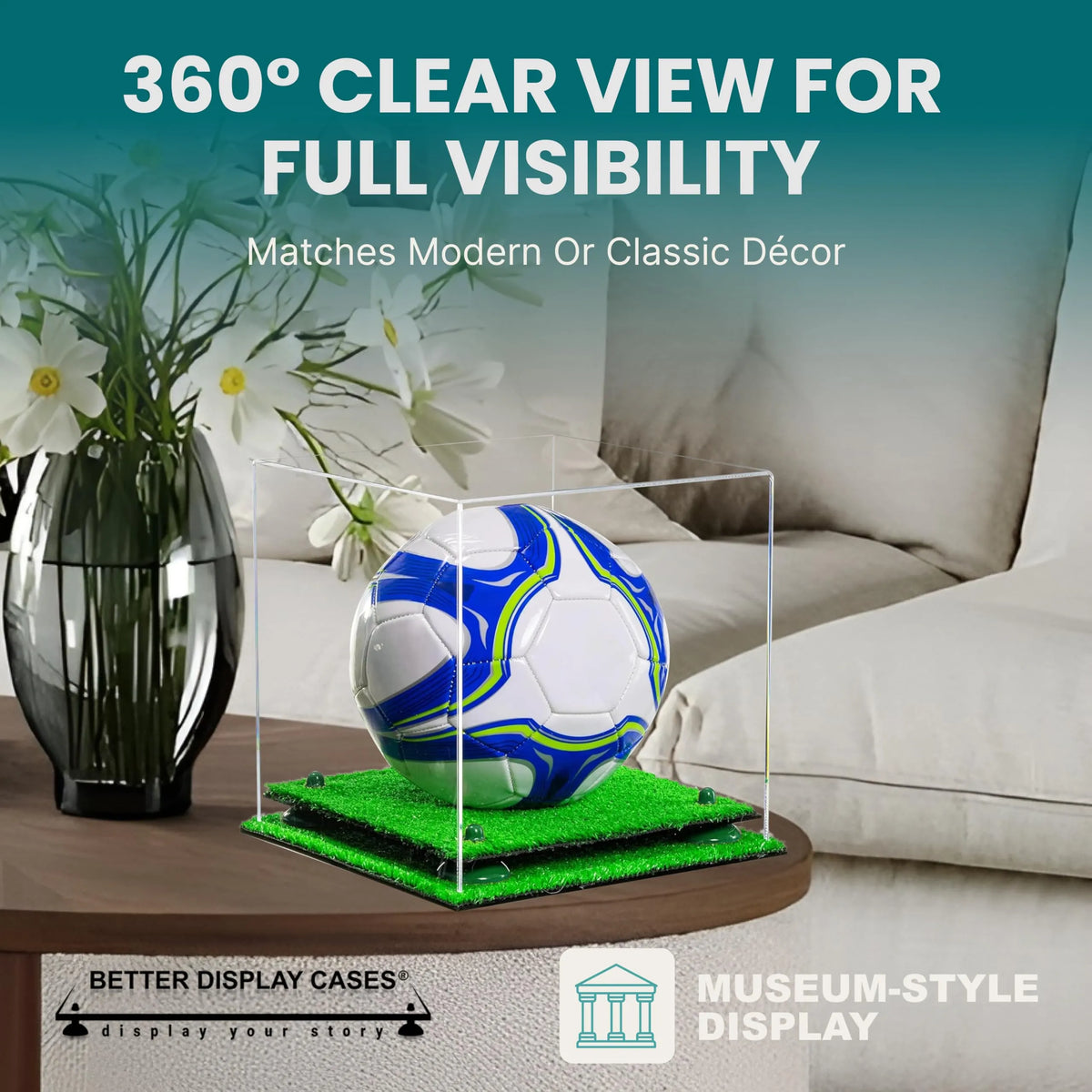 Acrylic Soccer Ball Display Case - Clear (A027/B02)
