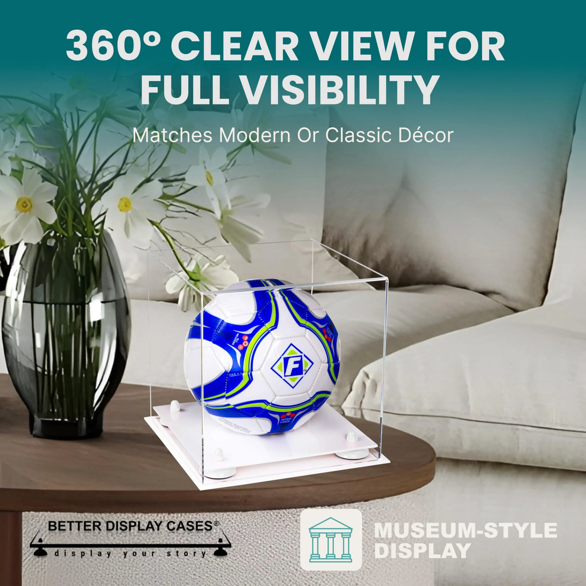 Acrylic Soccer Ball Display Case - Clear (A027/B02)