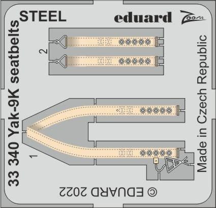 Eduard 33340 1/32 Aircraft- Yak9K Seatbelts Steel for ICM (Painted)