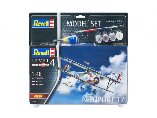 Revell 63885 1/48 Nieuport 17 Biplane Fighter w/paint & glue (D)