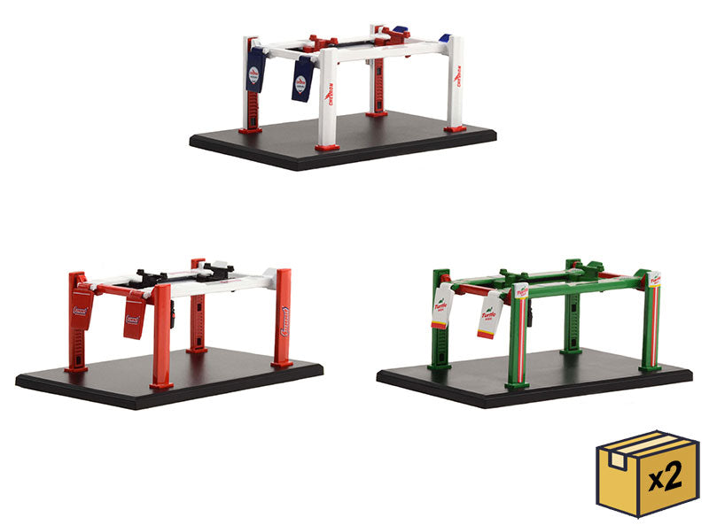 Greenlight 16180-CASE 1/64 Scale Auto Body Shop - Four-Post Lifts Series 5