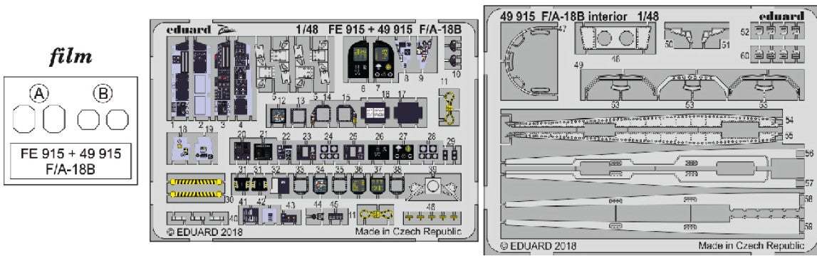 Eduard 49915 1/48 Aircraft- F/A18B Interior for KIN (Painted)