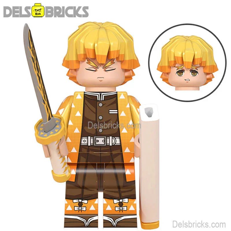 Agatsuma Zenitsu Demon Slayer Anime Lego Minifigures Custom Toys 1