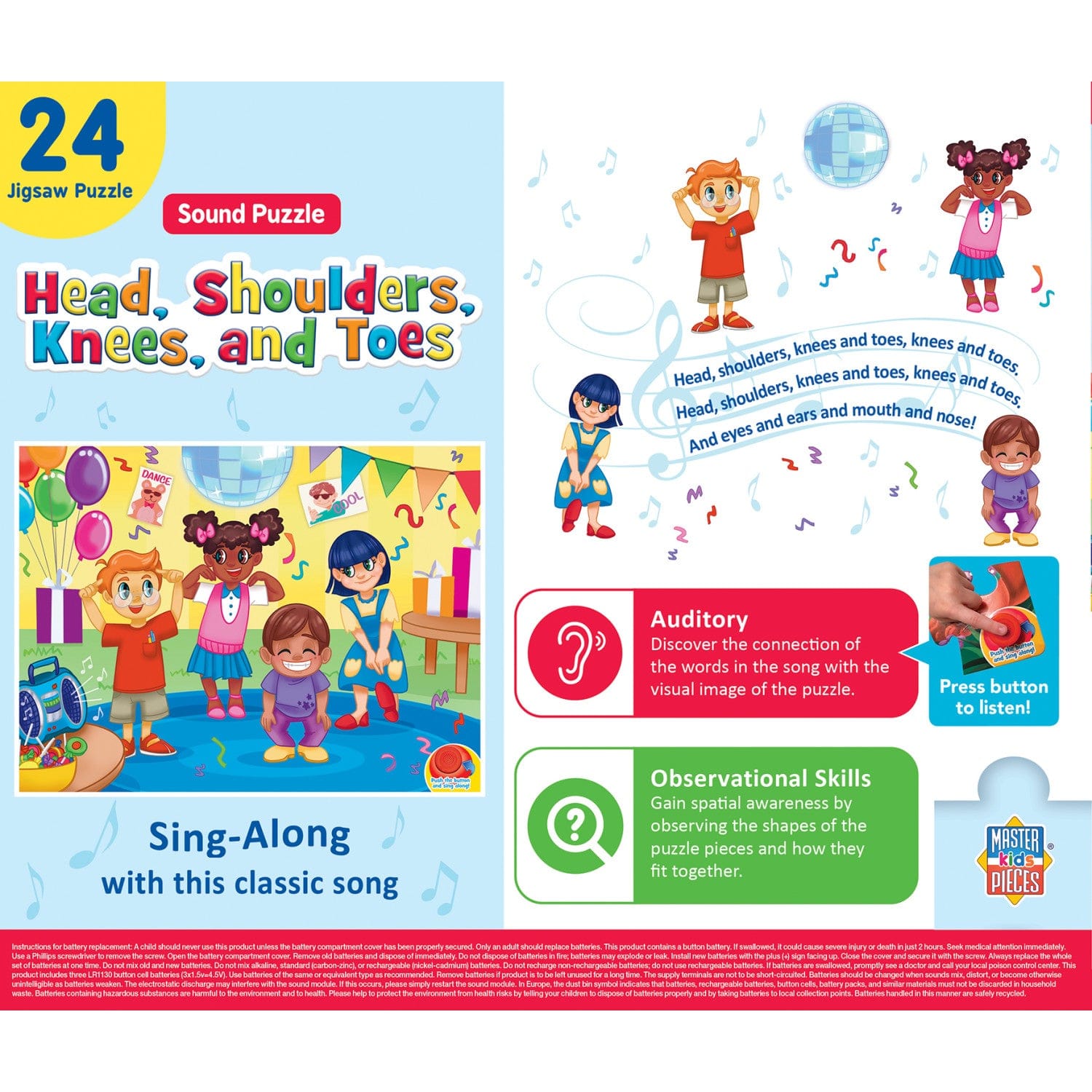 Head, Shoulders, Knees, & Toes - 24 Piece Sound Jigsaw Puzzle