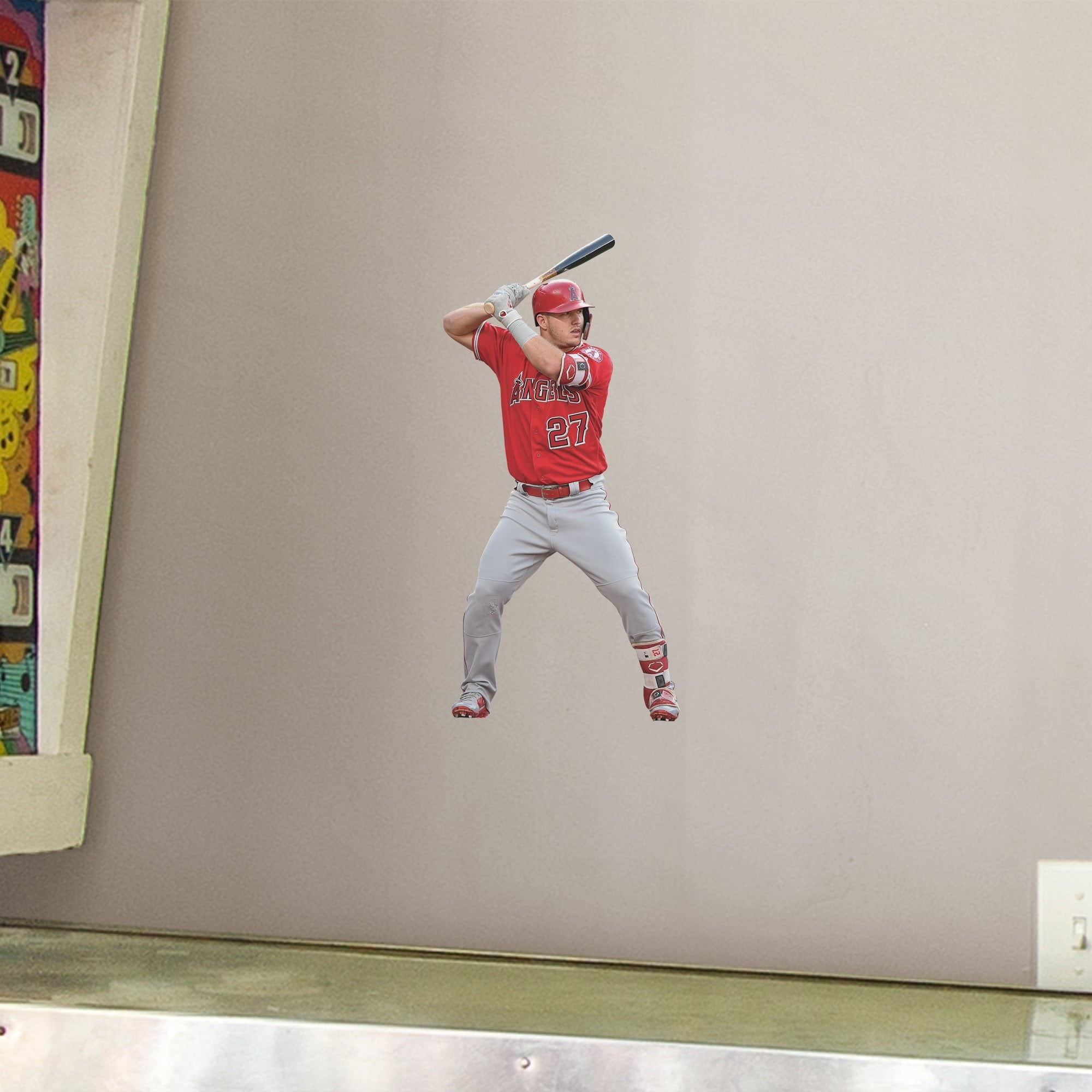 Mike Trout - RealBig At Bat Collection - Official MLB - Los Angeles Angels - Reusable Vinyl Wall Decals