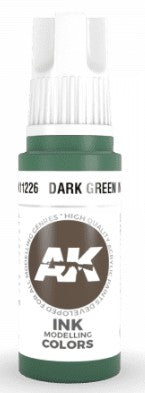 AK Interactive 11226 Dark Green Ink 3G Acrylic Paint 17ml Bottle (D)