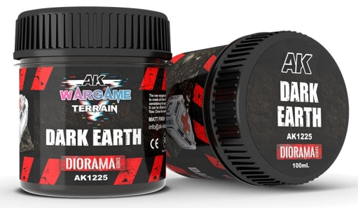 AK Interactive 1225 Wargame Terrain: Dark Earth Texture Acrylic 100ml Bottle