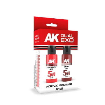 AK Interactive 1547 Dual Exo: Supernova Red & Dirty Red Acrylic Paint Set 60ml Bottles