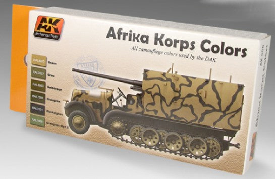 AK Interactive 550 Afrika Korps Camouflage Acrylic Paint Set (6 Colors) 17ml Bottles