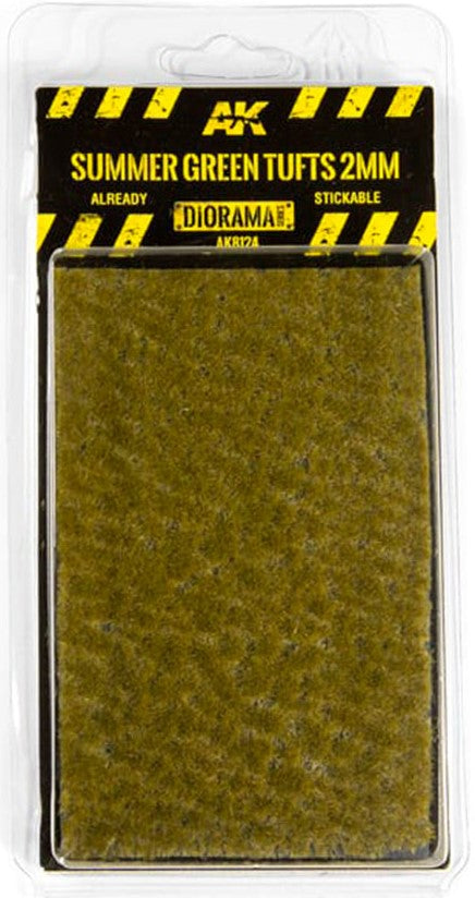 AK Interactive 8124 Diorama Series: Summer Green Tufts 2mm (Self Adhesive)