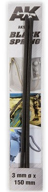 AK Interactive 9189 Black Spring 3mm x 6" (2) (D)