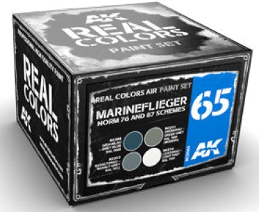 AK Interactive RCS65 Real Colors: Marineflieger Norm 76/87 Schemes Acrylic Lacquer Paint Set (4) 10ml Bottles(D)