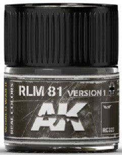 AK Interactive RC323 Real Colors: RLM81 Version 1 Brown Acrylic Lacquer Paint 10ml Bottle