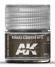 AK Interactive RC33 Real Colors: Khaki Green Nº3 Acrylic Lacquer Paint 10ml Bottle