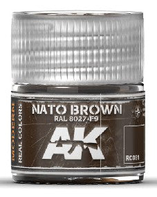AK Interactive RC81 Real Colors: NATO Brown RAL8027 F9 Acrylic Lacquer Paint 10ml Bottle