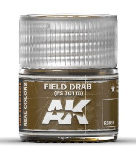 AK Interactive RC85 Real Colors: Field Drab FS30118 Acrylic Lacquer Paint 10ml Bottle
