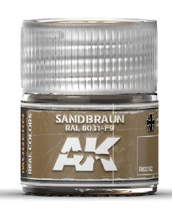 AK Interactive RC92 Real Colors: Sandbraun RAL8031 F9 Acrylic Lacquer Paint 10ml Bottle