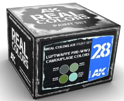 AK Interactive RCS28 Real Colors: Luftwaffe Pre-WWII Camouflage Acrylic Lacquer Paint Set (4) 10ml Bottles (D)