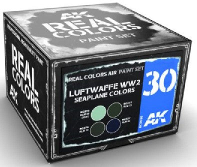 AK Interactive RCS30 Real Colors: Luftwaffe WWII Seaplane Acrylic Lacquer Paint Set (4) 10ml Bottles (D)