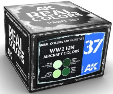 AK Interactive RCS37 Real Colors: WWII IJN Aircraft Acrylic Lacquer Paint Set (4) 10ml Bottles