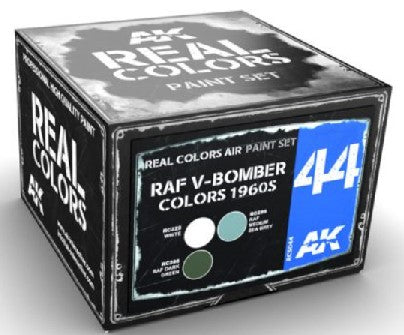 AK Interactive RCS44 Real Colors: RAF V-Bomber 1960s Acrylic Lacquer Paint Set (3) 10ml Bottles (D)