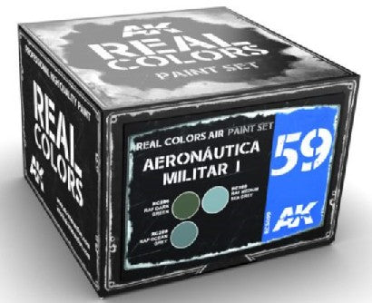 AK Interactive RCS59 Real Colors: Aeronautica Militar I Acrylic Lacquer Paint Set (3) 10ml Bottles(D)