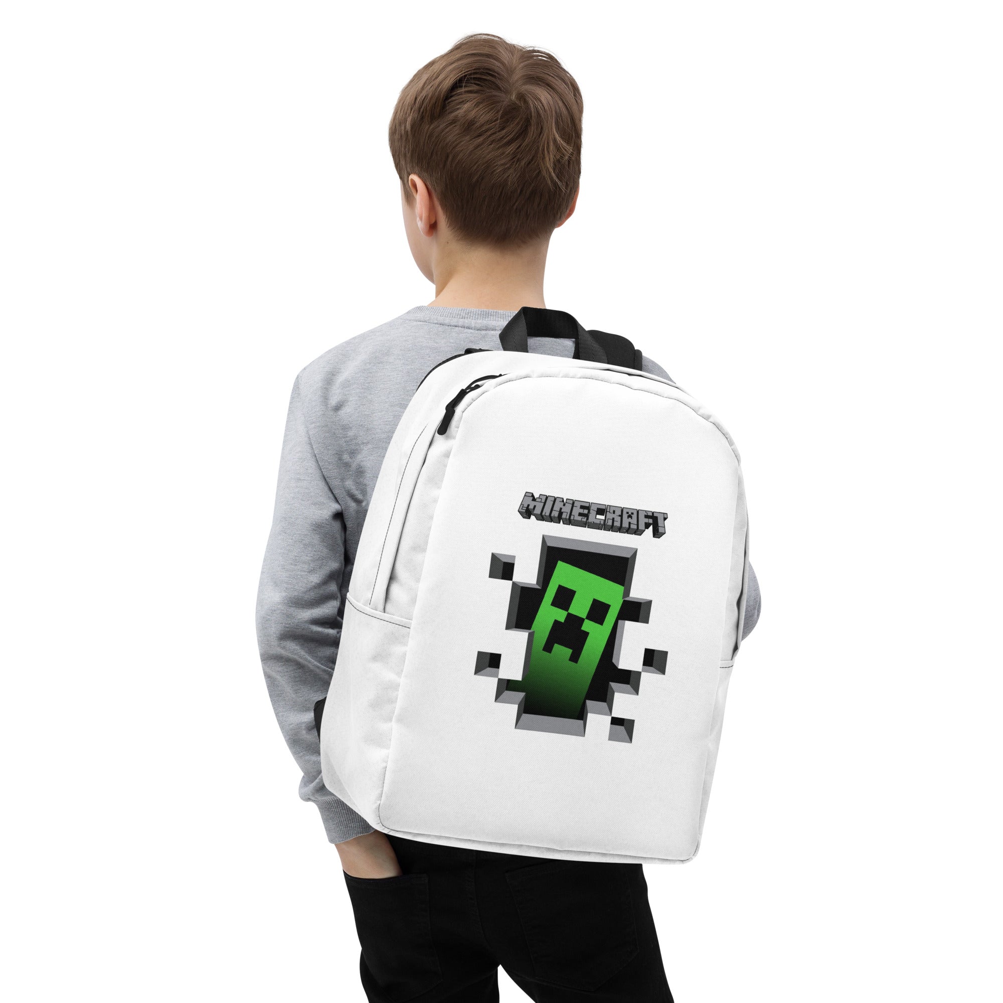 Minecraft Creeper Design Minimalist Backpack