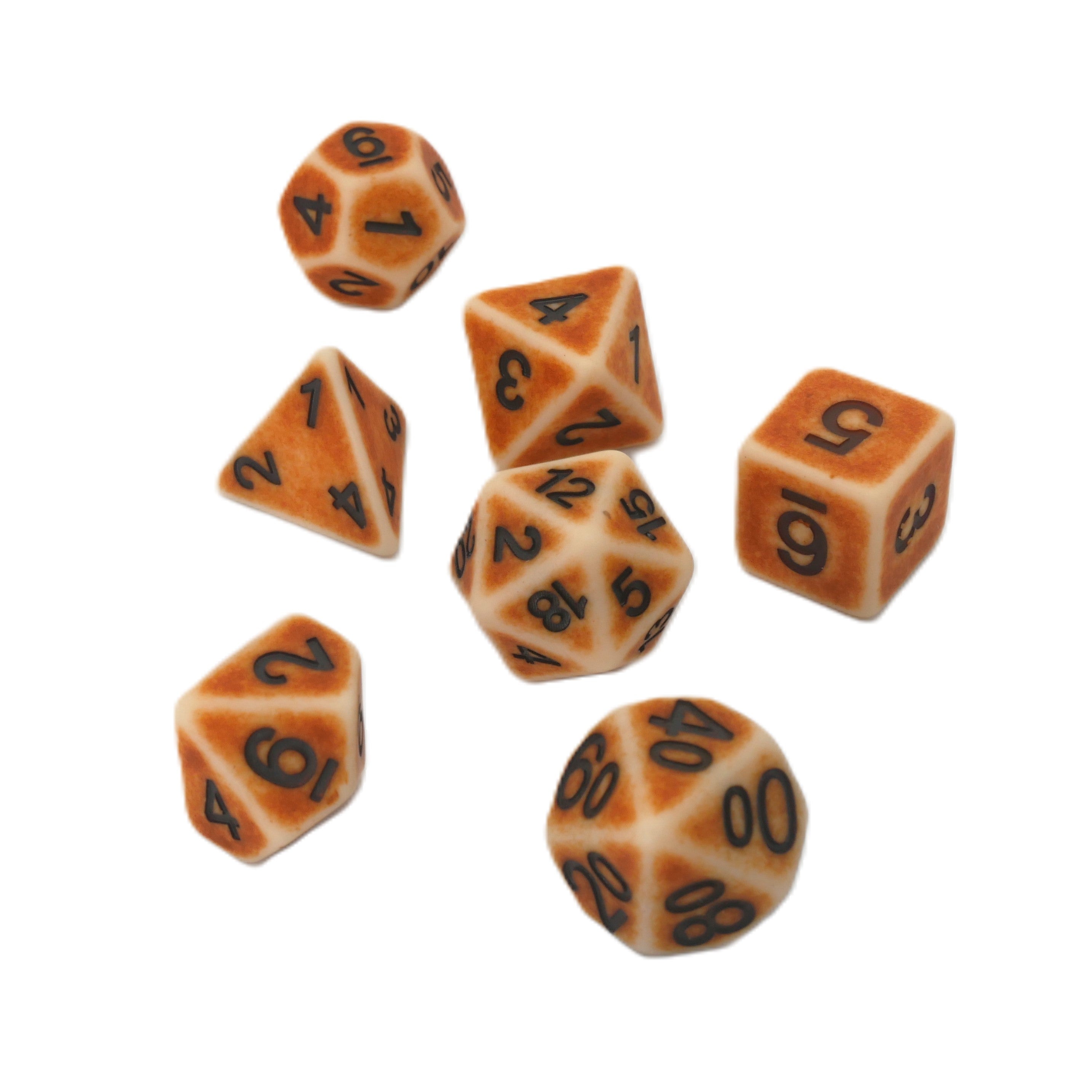 Ancient Bone - 7 Piece DnD Dice Set | Acrylic RPG Gaming Dice