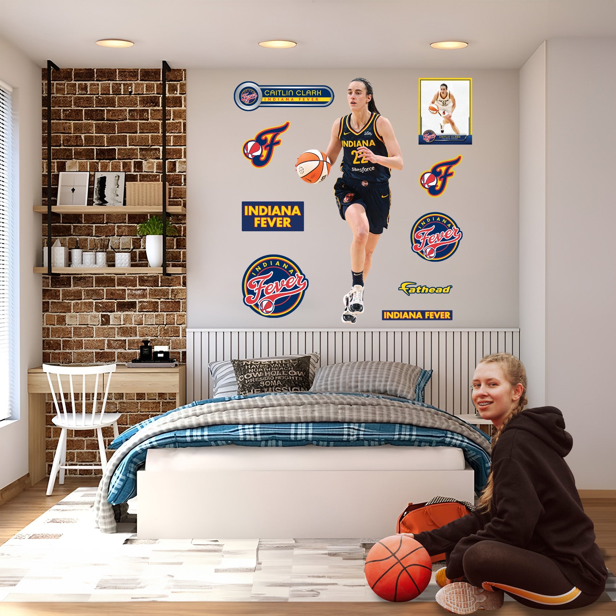 Caitlin Clark - RealBig Game Collection - Official WNBA - Indiana Fever - Reusable Vinyl Wall Decals