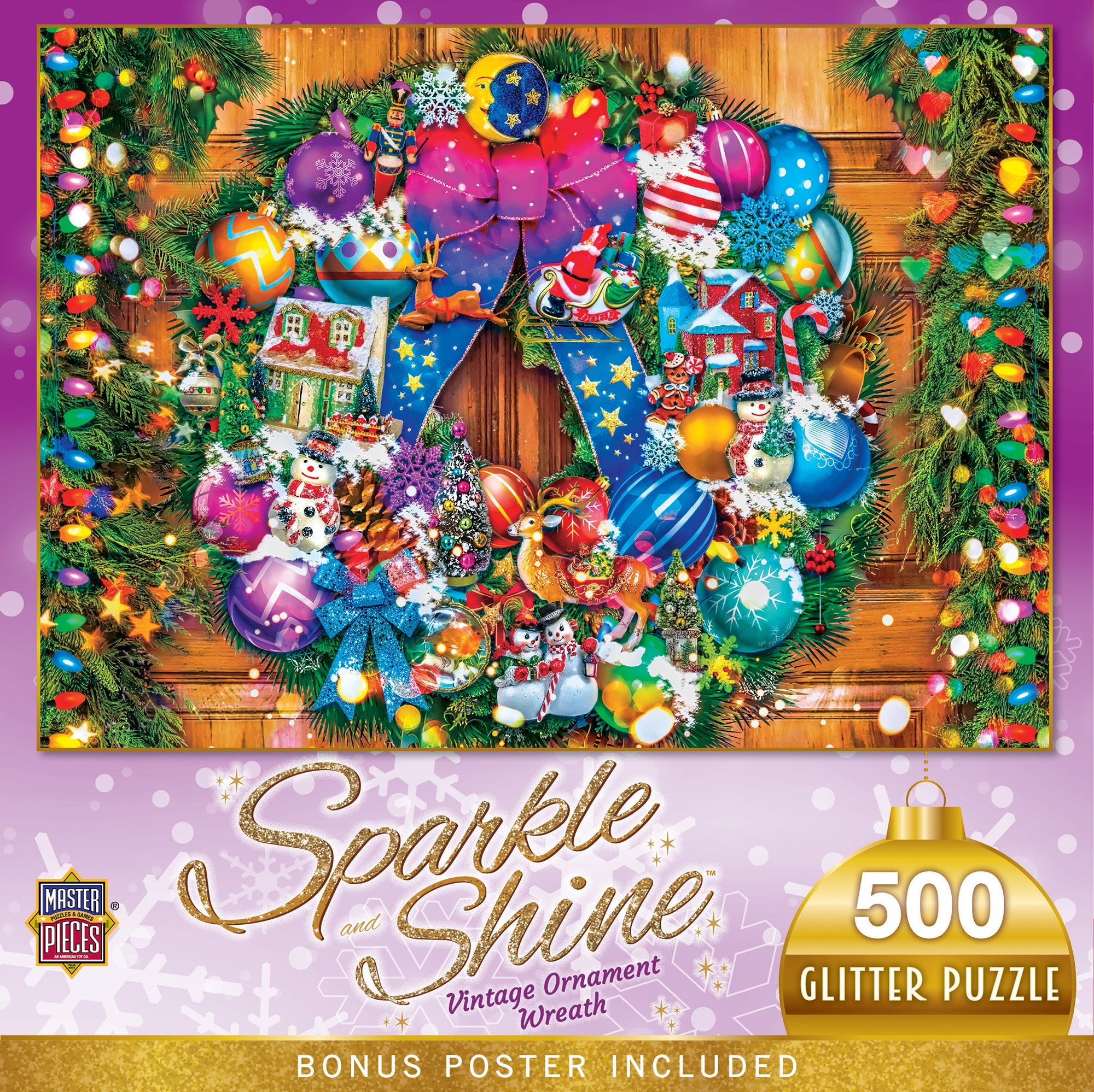 Vintage Fun Wreath Holiday Glitter 500 pc
