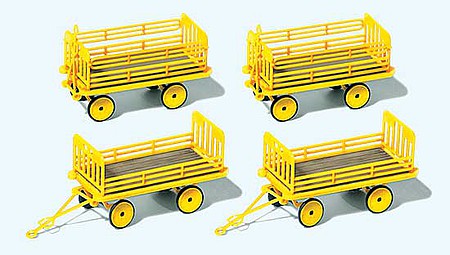 Preiser 17127 HO Scale Baggage Trailer for Baggage Cart - Kit -- German Post