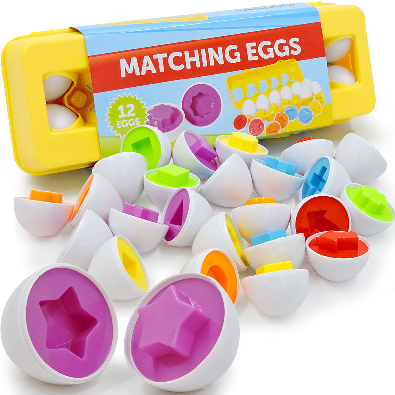 Shape Matching Egg Toy Set – Montessori Educational Puzzle for Kids and Toddlers