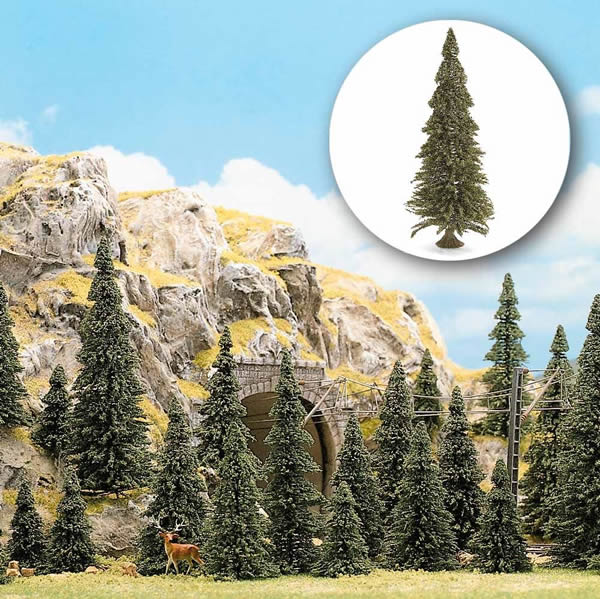 Busch 6576 N Scale Trees Conifer -- Pines w/Roots Set 1-3/16 to 2-3/16" 3-6cm