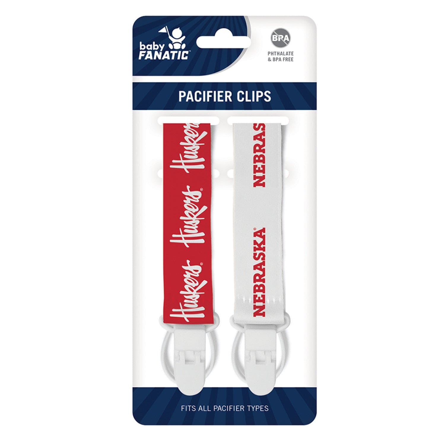 Nebraska Cornhuskers - Pacifier Clip 2-Pack