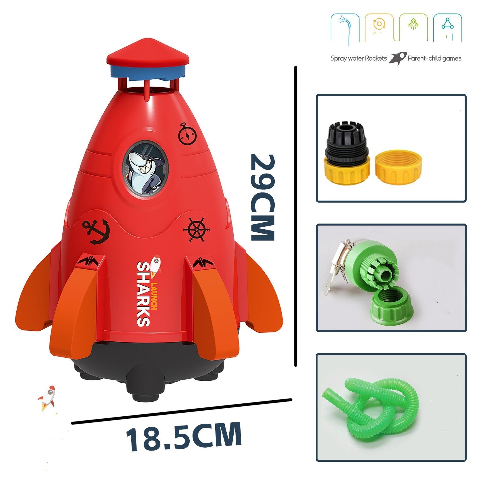 Kids Space Rocket Sprinkler – Spinning Water Spray Toy for Outdoor Fun