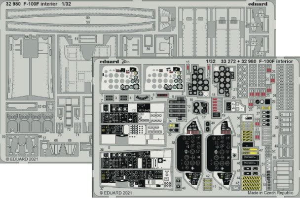 Eduard 32980 1/32 Aircraft- F100F Interior for TSM (Painted)