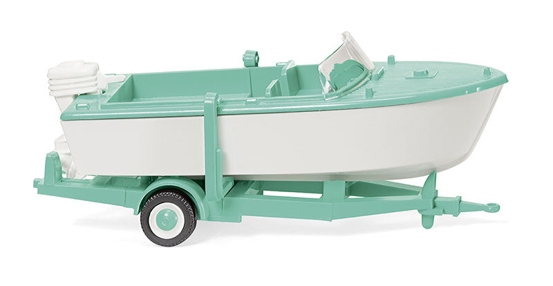 Wiking 009503 1/87 Scale Trailer Mounted Motor Boat