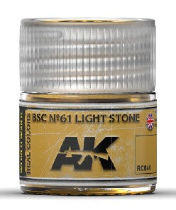 AK Interactive RC40 Real Colors: BSC Nº61 Light Stone Acrylic Lacquer Paint 10ml Bottle