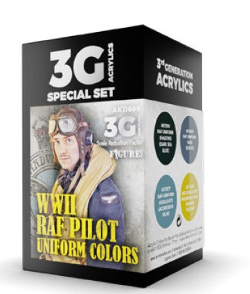 AK Interactive 11689 Figure Series: WWII RAF Pilot Uniforms 3G Acrylic Paint Set