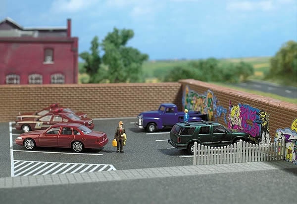 Busch 9713 HO Scale Flexible Paved Parking Lot - Self-Adhesive White Markings