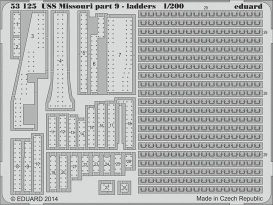 Eduard 53125 1/200 Ship- USS Missouri Ladders Pt.9 for TSM