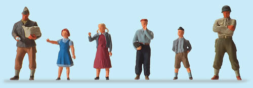 Preiser 10613 HO Scale Pedestrians -- US Soldiers w/Children