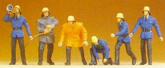 Preiser 14201 HO Scale Firemen -- Set #2 pkg(6)