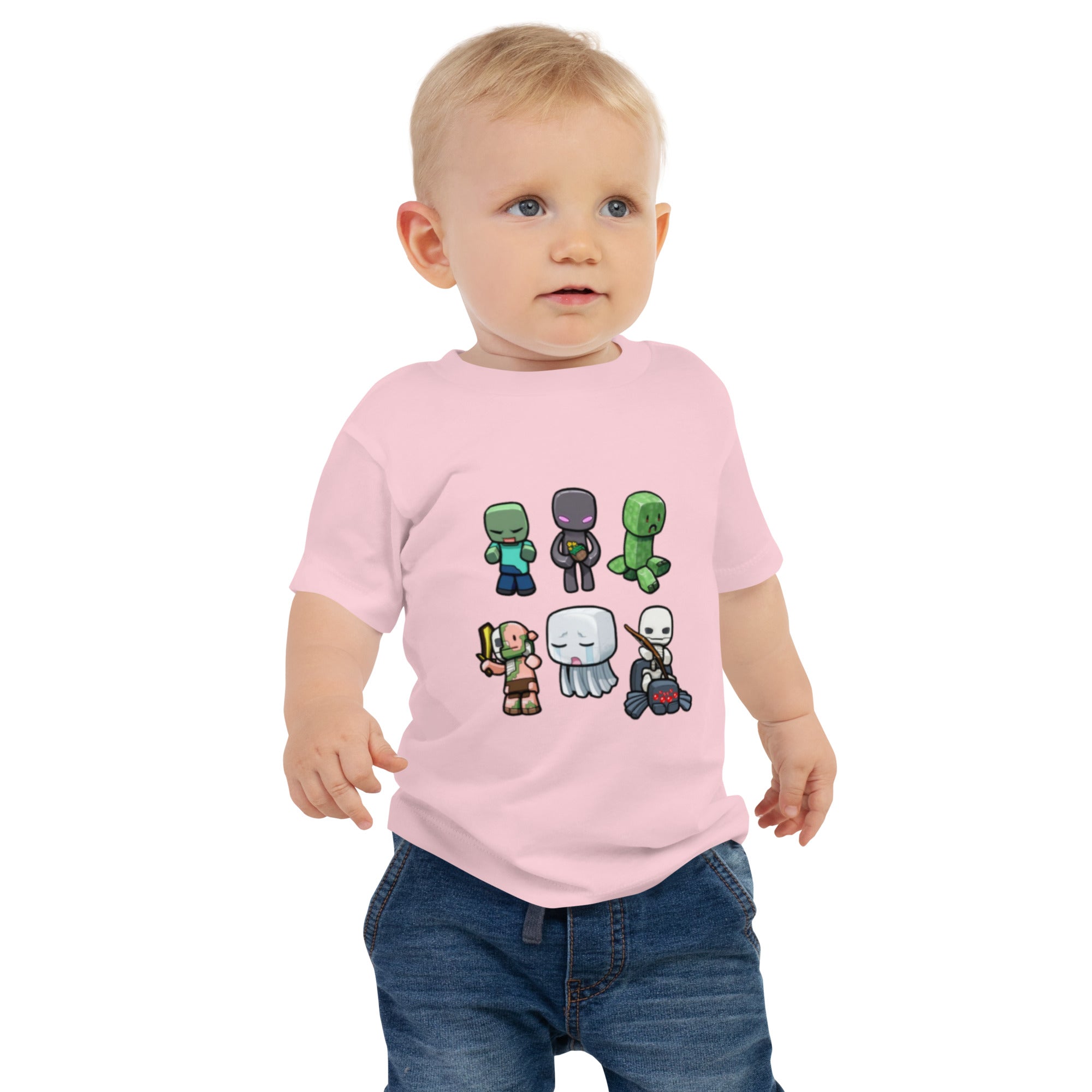 Minecraft Mobs Design Baby Jersey Short Sleeve Tee