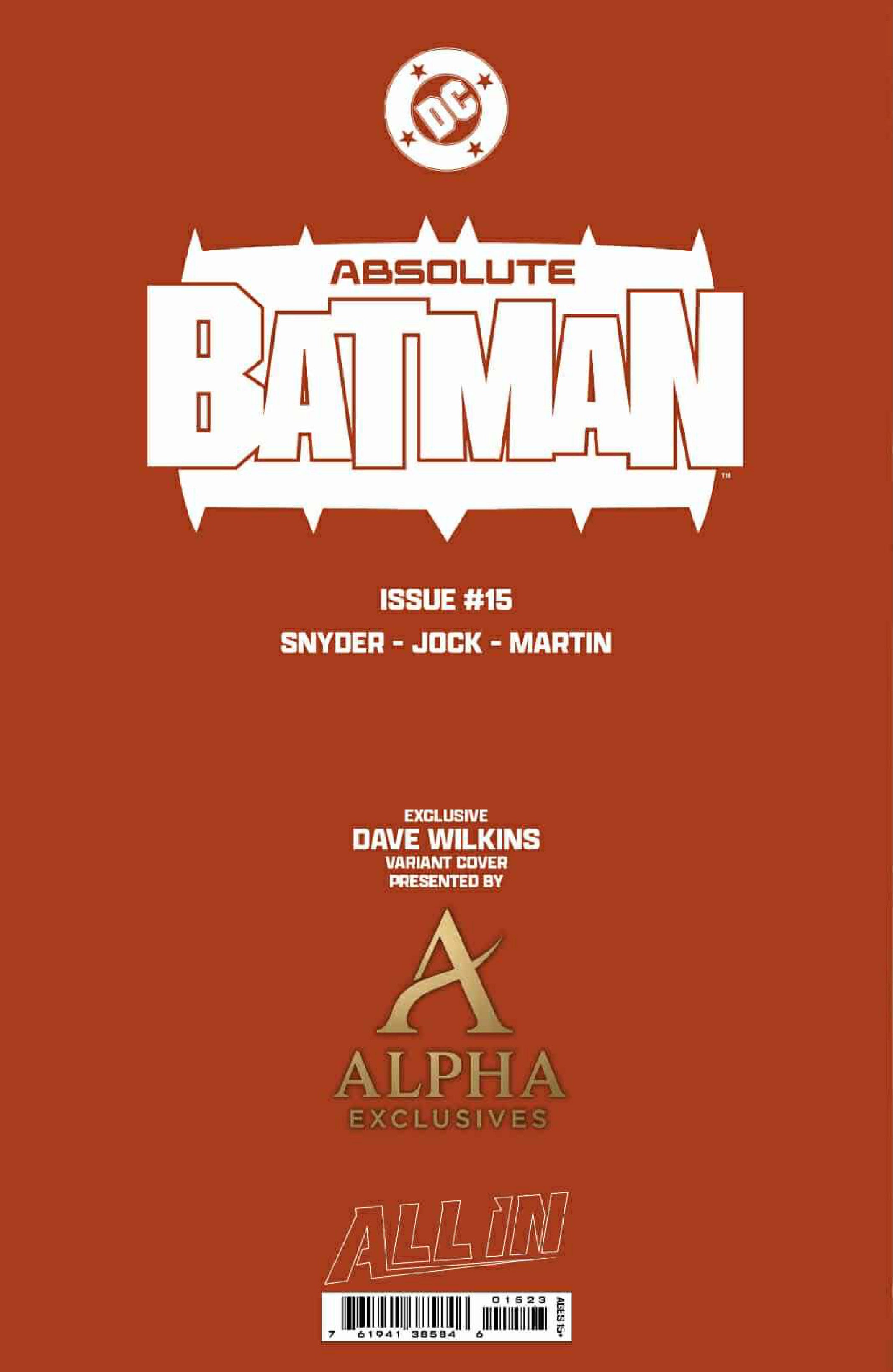 ABSOLUTE BATMAN #15 DAVE WILKINS EXCLUSIVE VAR (12/2025)