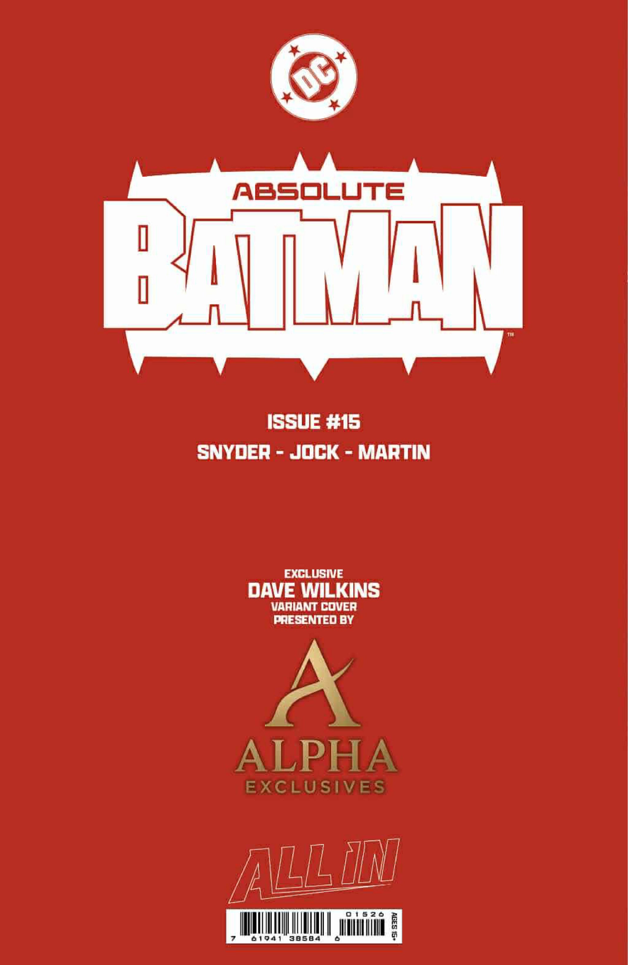[FOIL] ABSOLUTE BATMAN #15 DAVE WILKINS EXCLUSIVE VIRGIN VAR (12/2025)
