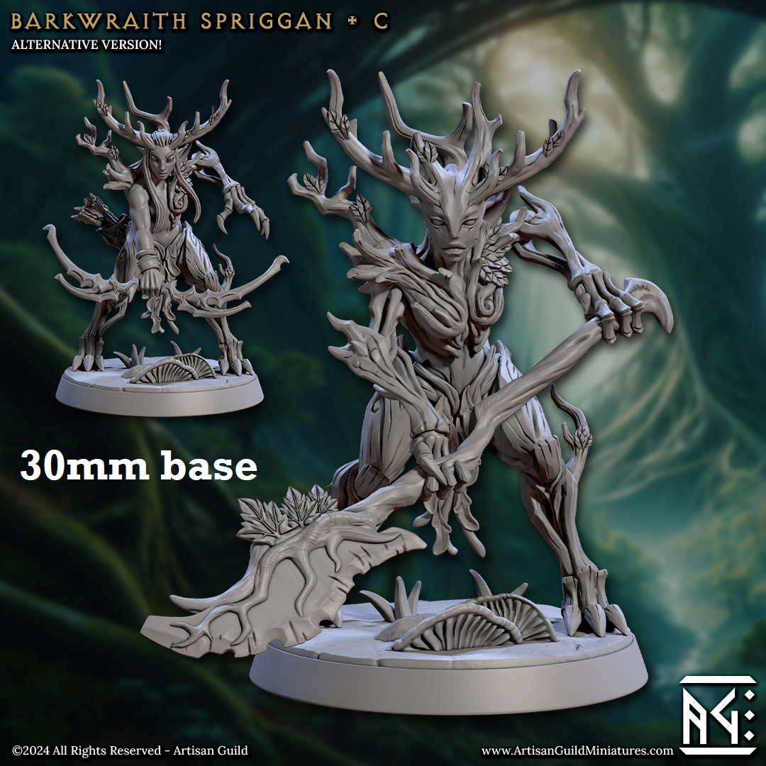 Barkwraith Spriggan: Sculpt C (Female Treefolk Ranger / Warrior)