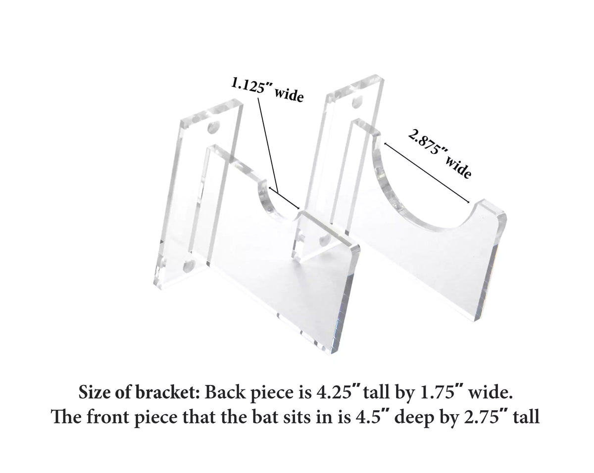 Acrylic Baseball Bat Wall Mounts Brackets – Clear, Baseball Bat Hanger