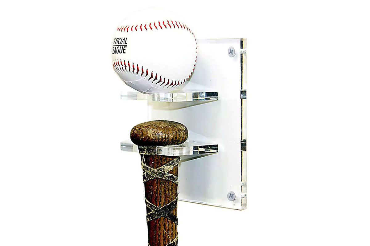 Acrylic Baseball Bat Wall Mounts Brackets – Clear, Baseball Bat Hanger
